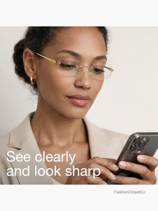 Rimless Reading Glasses with Blue Light Protection for Women main image 6